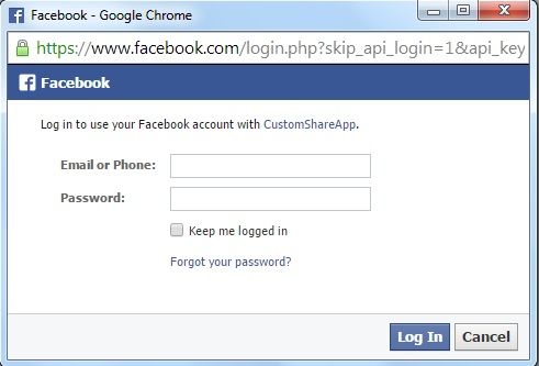 Facebook icon to connect